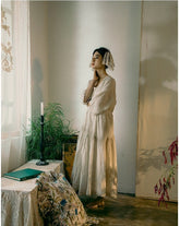 Beverly Linen Cotton Long Sleeve Maxi Dress